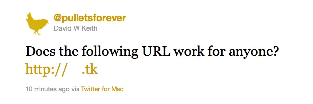 Screenshot of Tweet in Firefox on macOS Lion